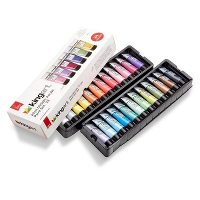 24pc Metallic Acrylic Paint Set 22ml - Kingart