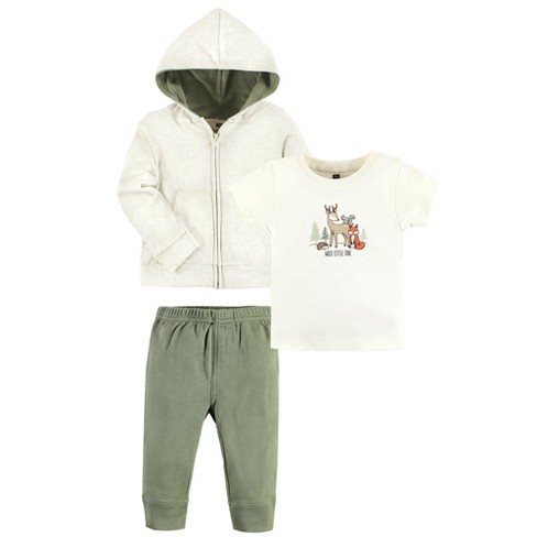 Heather/Green Baby 2-Piece Thermal Bodysuit Pant Set