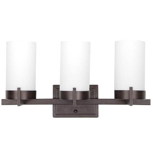 Sunset Lighting Luminette 3-Light Vanity Opal Glass Provincial Bronze - 1 of 3