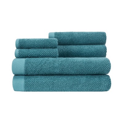 6pc Adele Bath Towel Set Teal - CARO HOME