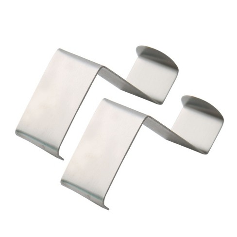 Unique Bargains Clothes Towel Holder Metal Z Shaped Over Door Hooks and  Hangers Silver Tone 2 Pcs