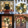 Christmas Wreath for Front Door, Artificial Christmas Wreath with Flowers Leaves, Christmas Pine Wreath with Balls for Home Holiday Decorations - 3 of 4