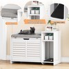 Cat Litter Box Enclosure Furniture With Entryway Bench, Hidden Litter Box With Scratch Pad, Wooden Indoor Cats Washroom, Farmhouse Cat House - 3 of 4