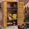 GDFStudio Newman Modern 63" Outdoor Fir Wood Storage Shed with Door Lock and 2 Removable Shelves - 2 of 4