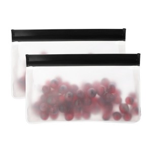Unique Bargains Reusable Leakproof Zip PEVA Freezer Food Storage Bags 2 Pcs - 1 of 4