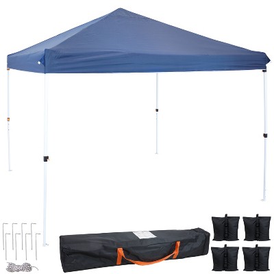 Sunnydaze Standard Pop Up Canopy with Carry Bag and Sandbags - 10' x 10' - Dark Blue