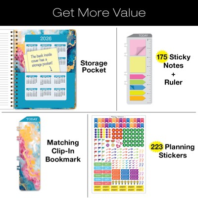 Global Printed Products Hardcover CY 2025 Fashion Planner - 8.5"x11" (Speckled Marble)