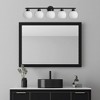 POWLIG 37.4-in 5-Light Matte Black Modern Dimmable Bathroom Transitional Vanity Light with Milky White Glass Shade - 4 of 4