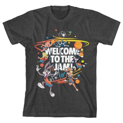 Space Jam 2 Welcome To The Jam Youth Charcoal Gray Graphic Tee - Xl ...