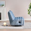 GustoWave Modern L Shape Swivel Recliner Chair with Side Pocket, 220lbs Load Capacity Comfy Seating Velvet Lazy Chair, Lake Blue - 4 of 4