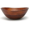 BRINJOY Cherry Finished Wavy Rim Serving Bowl for Fruits or Salads, Matte, Large, 13" x 12.5" x 5", Single Bowl - 4 of 4