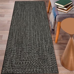 Area Rugs for Living Room Soft Faux Wool Modern Braided Print Rug Washable Rug Low Pile Non-Slip Carpet - 1 of 4