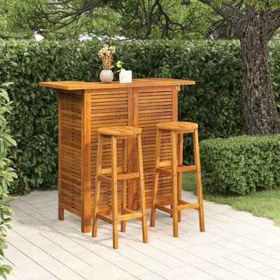 vidaXL Garden Bar Set Natural wood Solid Acacia wood 3 Piece Set