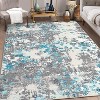 Acekool Modern Washable Rug 8x10: Non-Slip Stain Resistant Carpet for Living Room, Bedroom, Nursery – Fuchsia/Green - 2 of 4