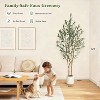 4/5/6/7FT Artificial Olive Tree, Faux Silk Plant with Natural Wood Trunk, Lifelike Fruits, Imitation Ceramic Planter & Green Moss for Home Office - 3 of 4