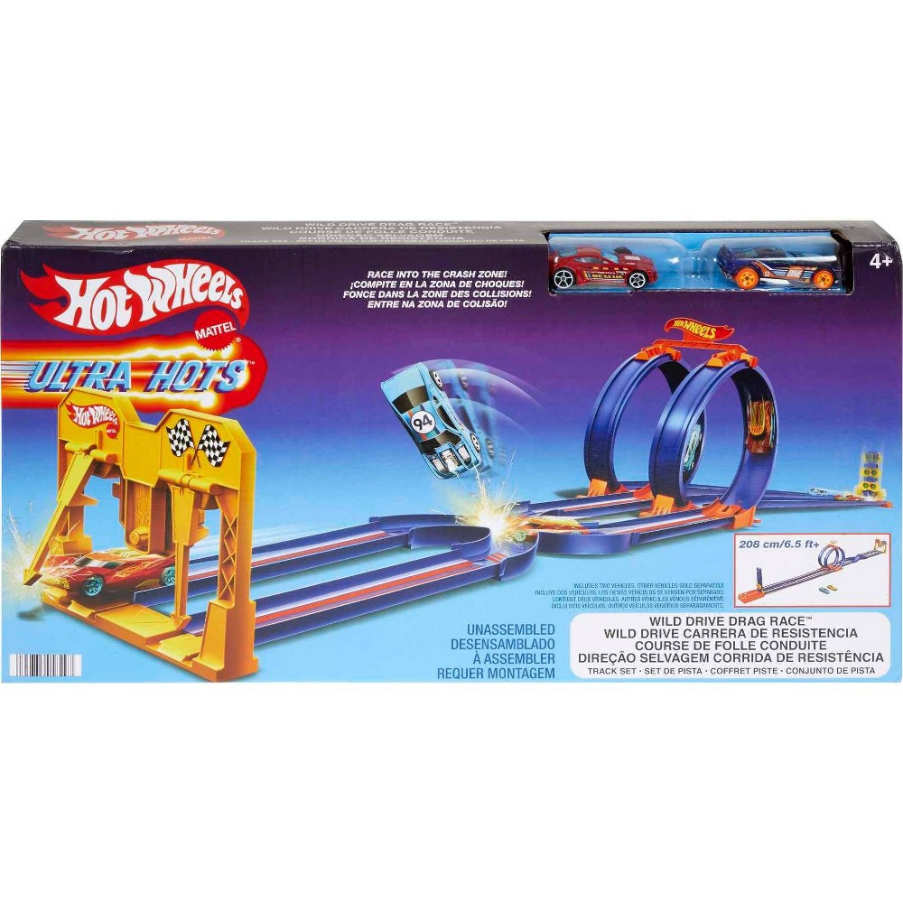 Hot Wheels Ultra Hots Wild Drive Drag Race Trackset