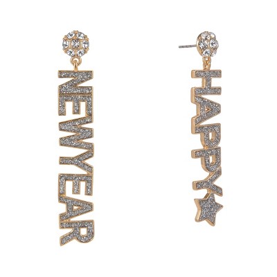 Hallmark Happy New Year Stone Earrings
