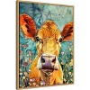 Amanti Art Cow in Flowers by Justyna Jaszke Framed Canvas Wall Art - 2 of 4