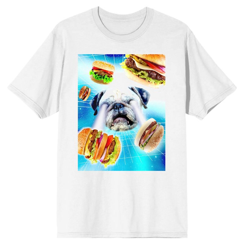 Burger Dog Crew Neck Short Sleeve White Men's T-shirt, 1 of 2