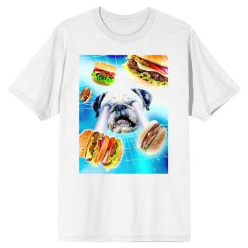 Burger Dog Crew Neck Short Sleeve White Men's T-shirt