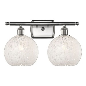 White Mouchette - 2 Light Bath Vanity In Modern Style-11 Inches Tall and 18 Inches Wide - 1 of 1