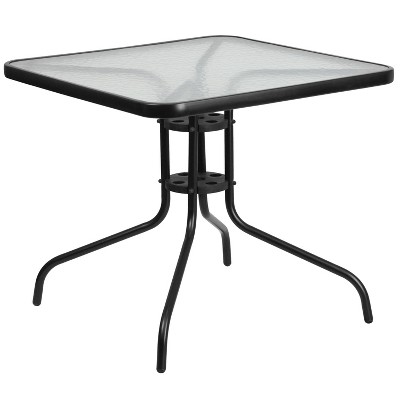 5-Piece Brown Steel and Glass Outdoor Dining Set