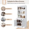 Vynxaria 83.4" Tall Bookshelf with Doors and Drawer - Modern White Storage Bookcase - 4 of 4