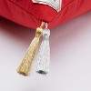 Tree Farm Square Throw Pillow - Pillow Perfect: Gold & Silver Tassel Accents, Festive Decor - 3 of 4