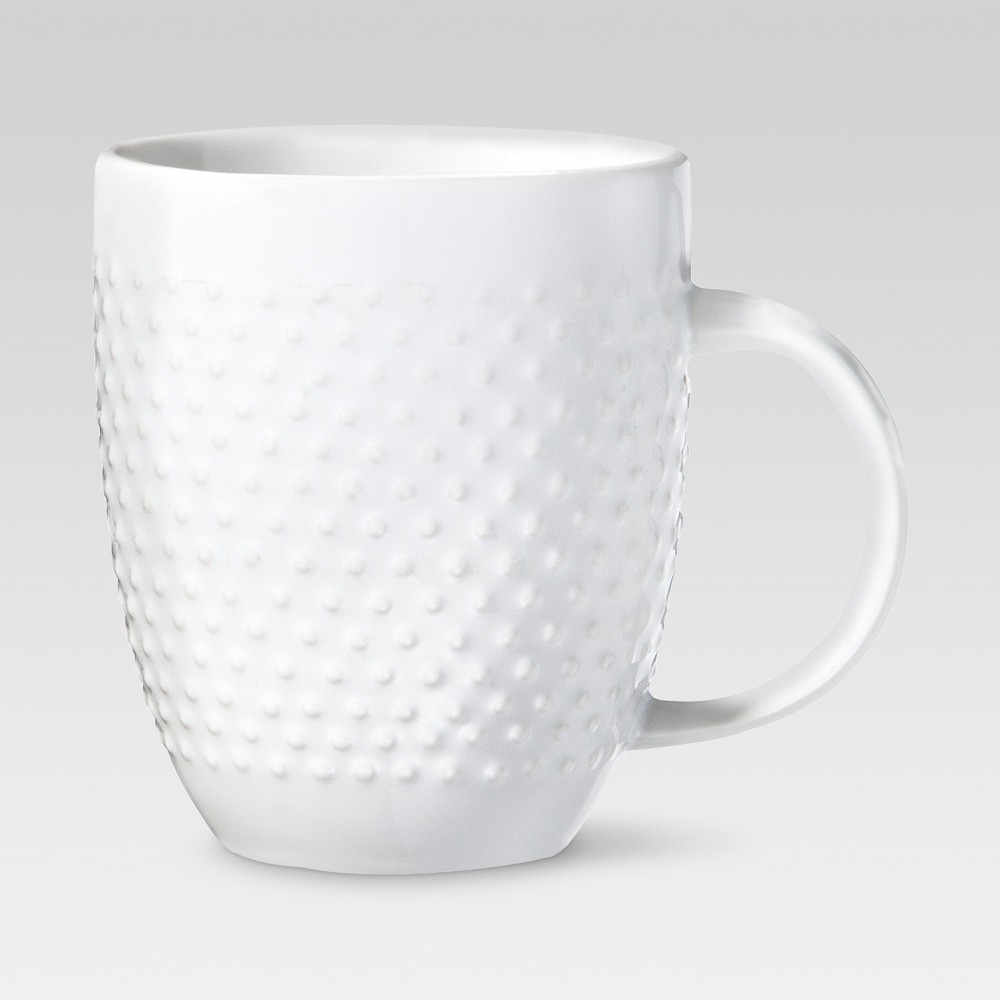 Photos - Glass Beaded Porcelain Coffee Mug 15oz - White - Threshold™