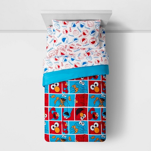 Sesame Street Twin Elmo Cookie Squares Bedding Set Red, by Sesame Street