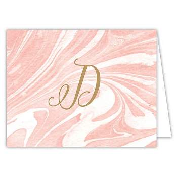 10ct Marble Folded Notes Monogram D
