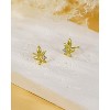 Molenia Leaf Earrings for Women: 925 Sterling Silver 14K Gold Zircon Hypoallergenic Earring Dainty Jewelry Gifts Bridal Wedding Birthday Formal Events - 3 of 4