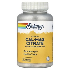 Solaray Cal-Mag Citrate with Vitamin D-2, 90 VegCaps - 1 of 4