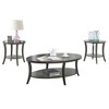 3-Piece Birch Veneer Oval Coffee Table with End Tables and Lower Shelf for Living Room Storage and Display - 2 of 4