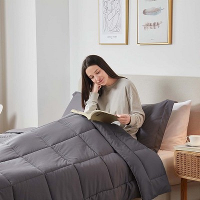 Gray Twin Microfiber All-Season Duvet for Adults