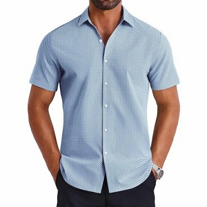 COOFANDY Mens Button Down Shirts Short Sleeve Casual Shirt Summer Untucked Dress  Shirts JH260 L : Target