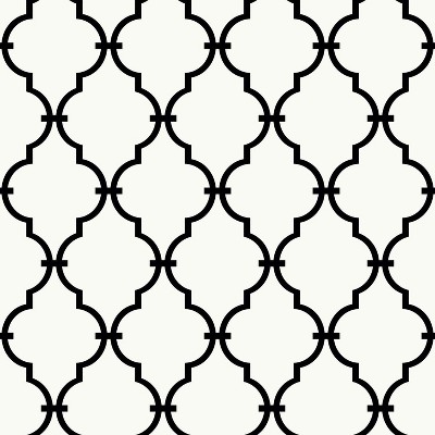 RoomMates Modern Trellis Peel And Stick Wallpaper Black/White