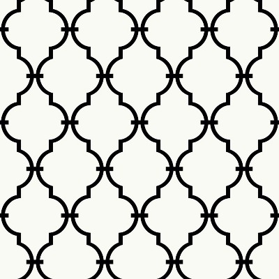 RoomMates Modern Trellis Peel And Stick Wallpaper Black/White