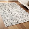 HomeRoots 4' X 6' Gray And Ivory Geometric Area Rug - 2 of 4