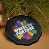 Wheel of Fortune Onion Logo Porcelain Scalloped Holiday Christmas Tree Ornament  2.8" (7.1 cm) - 4 of 4