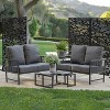 Dovelina Metal Outdoor Privacy Screen Freestanding Patio Decorative Screens - 4 of 4