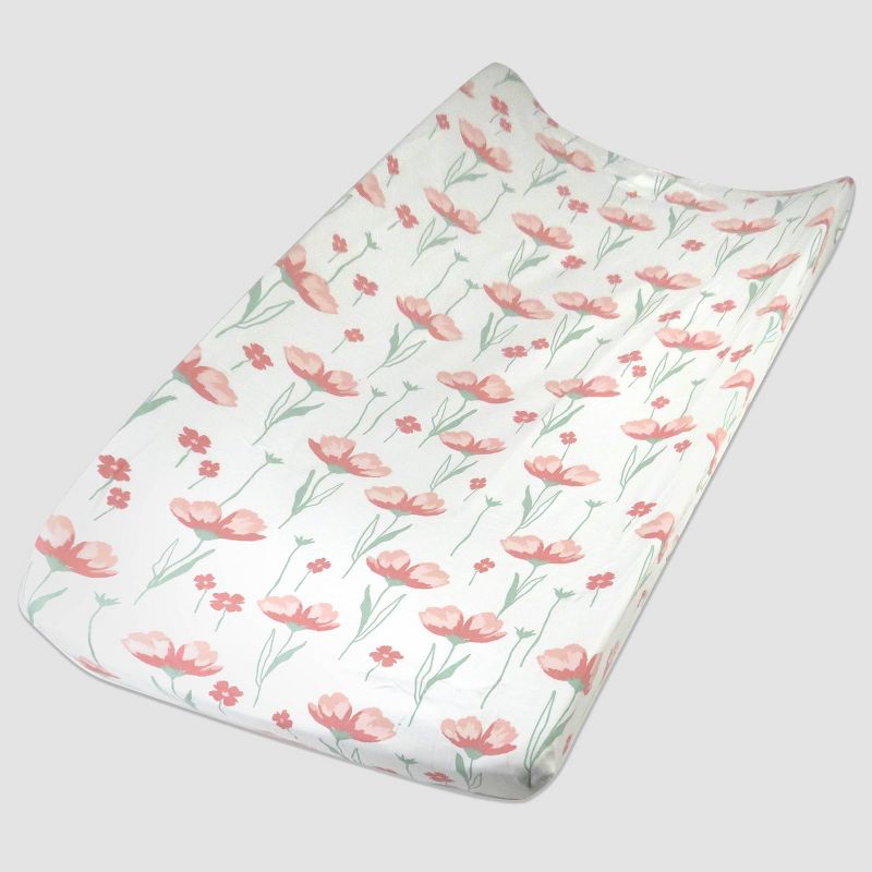 Honest Baby Organic Changing Pad Cover - Strawberry Pink Floral, 1 of 5