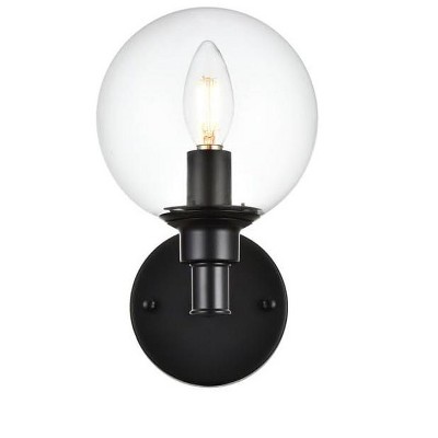 Elegant Lighting Jaelynn 1 light Black and Clear Bath Sconce