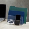 Juvale Clear Acrylic Folder Holder with 3 Sections for Paper Files, Documents, Envelopes, Desk Organizer for School and Office Supplies, 9x6.75 in - 3 of 4