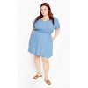 Women's Plus Size Emma Dress - light wash | CITY CHIC - image 2 of 4