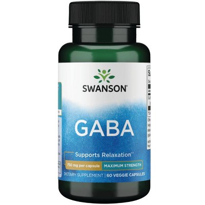 Swanson Gaba - Maximum Strength 750 mg 60 Veg Capsules.