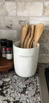 Magnolia Black Rim Ceramic Utensil Holder - Magnolia