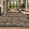 Vintage Oriental Printed Distressed Rug Washable Thin Low Pile Area Rugs for Living Room Indoor Retro Non Slip Soft Carpet for Bedroom - 3 of 4
