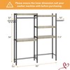 28"/30" Double Row Over Washer and Dryer Shelves, Freestanding 5 Tiers Laundry Room Storage and Organizer Standing Shelf - 2 of 4