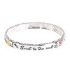 Dicksons Sweet to The Soul Honey Bee Flowers Engraved Proverbs Verse Women's One Size Silver Plated Stainless Steel Everyday Four-Tile Stretch - 2 of 4